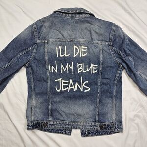JACK & JONES I'll Die In My Blue Jeans Soft Earl Denim Jacket Mens Medium